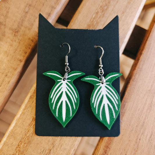 Earrings Philodendron Leaves 3d printed Jewelry Gift for Plant Lovers, Leaf Earrings, Plant Gift, Leaf Design, 3d printed Earrings