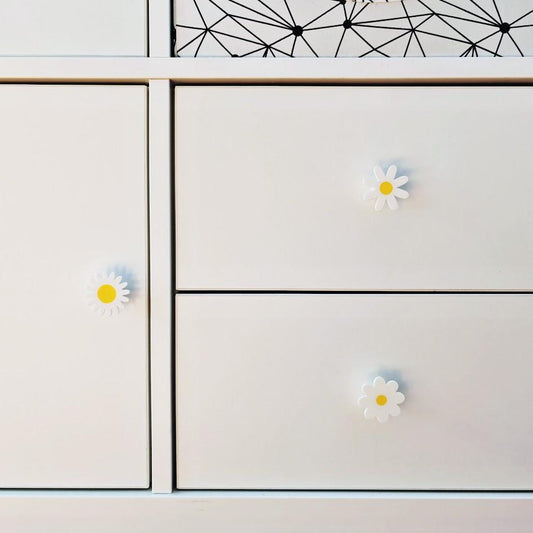 Custom Daisy Handles for Kallax Drawer or Door, Flower Handle, Cabinet Pull, Door knob, Floral Design, 3d print