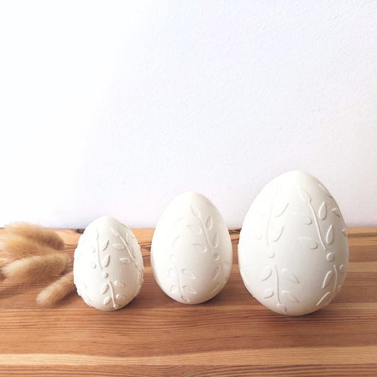 Easter Eggs with Patterns, Decorative Set of 3, Pastel Colors, Patterned Spring Decor, Whimsical Housewarming Gift, 3d print