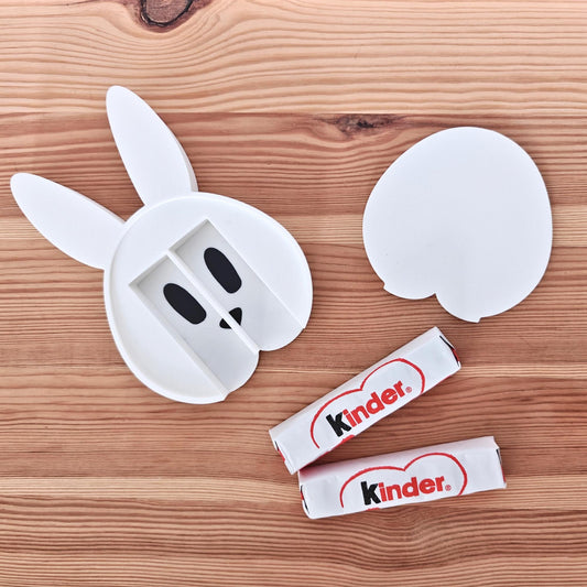 Bunny Chocolate Holder, Easter Candy Gift, Fits Kinder Bars, Cute Bunny Favor for Kids & Adults, 3d print