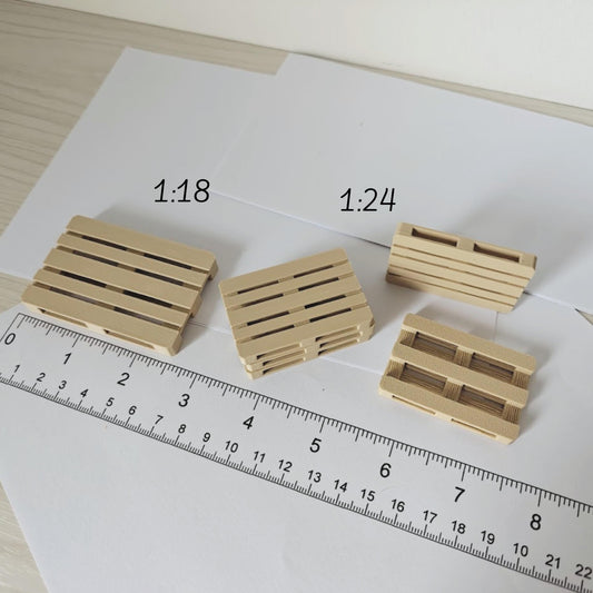 Miniature Pallets, 1/24 and 1/18 Scale Diorama Accessories for Displays, Model Scenes, Crafts, Hobby Projects, 3D print