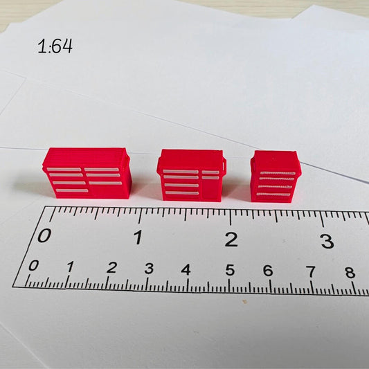 Miniature Toolboxes, 1:64 Scale Tool Cabinets, Diorama Accessories for Displays, Model Scenes, Crafts, Hobby Projects, 3D print