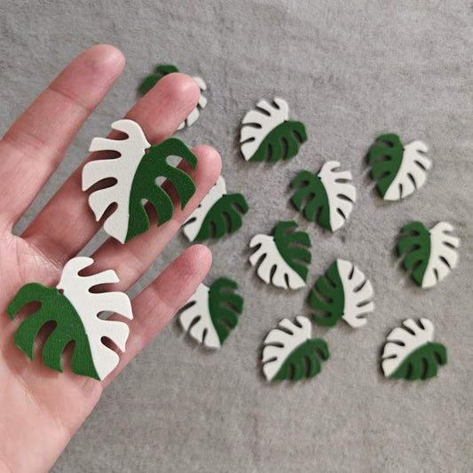 Bulk Monstera Charms, Leaf Pendants for Earrings, DIY Crafts, Floral Jewelry, Scrapbooks, Cards, Zipper Pulls, Gifts, 3d printed