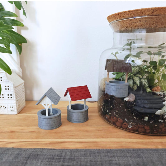 Mini Wishing Well for Terrariums, 3D Printed Garden Well / Fairy Well / Water Well