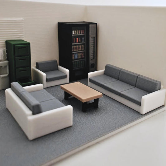 Miniature Sofa set, 1/64 Scale Diorama Accessories for Mini Displays, Model Scenes, Crafts, Hobby Projects, 3D print