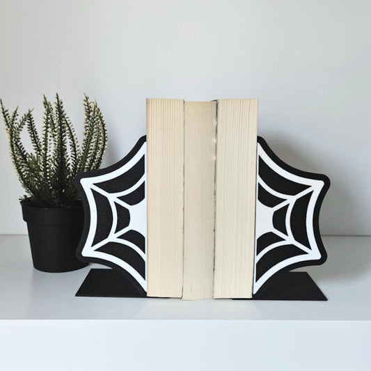 Cobweb Spiderweb Bookends, Gift for Book Lovers, Gothic Home Decor, 3D printed Gift