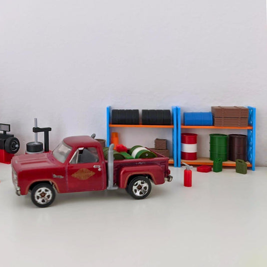 Miniature Tire Rack Shelf, setup idea