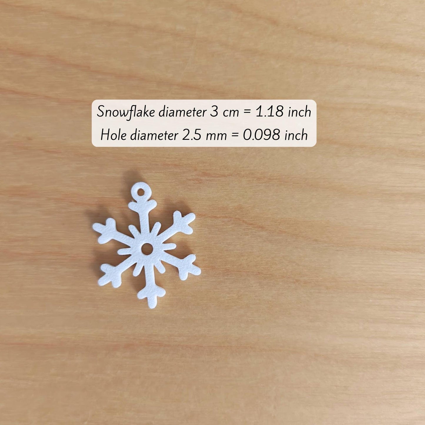 Snowflake Charms, Snow Pendants for Earrings, Keychains, DIY Crafts, Jewelry, Scrapbooks, Cards, Gifr Wrapping, 3d printed