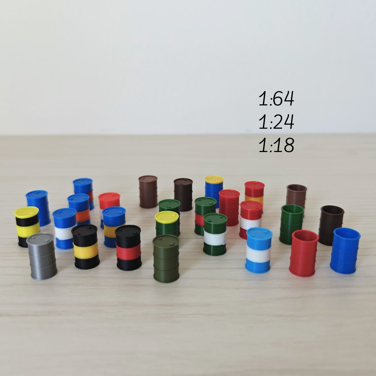 Minijaturne bačve lot 5 kom u mjerilu 1/64, 1/24, 1/18