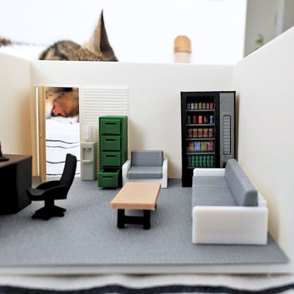 Minijaturni set uredskog namještaja u mjerilu 1/64 