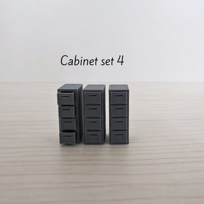 Minijaturni set uredskog namještaja u mjerilu 1/64 