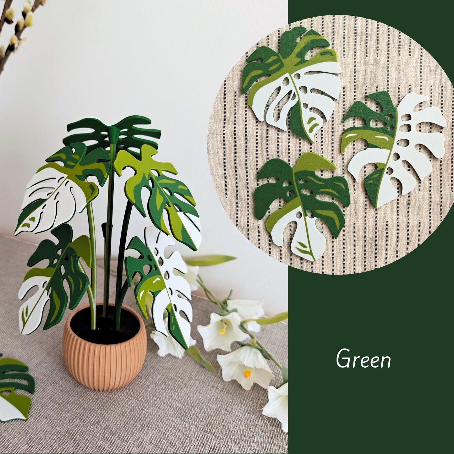Set podmetača Monstera - listovi s rupicama