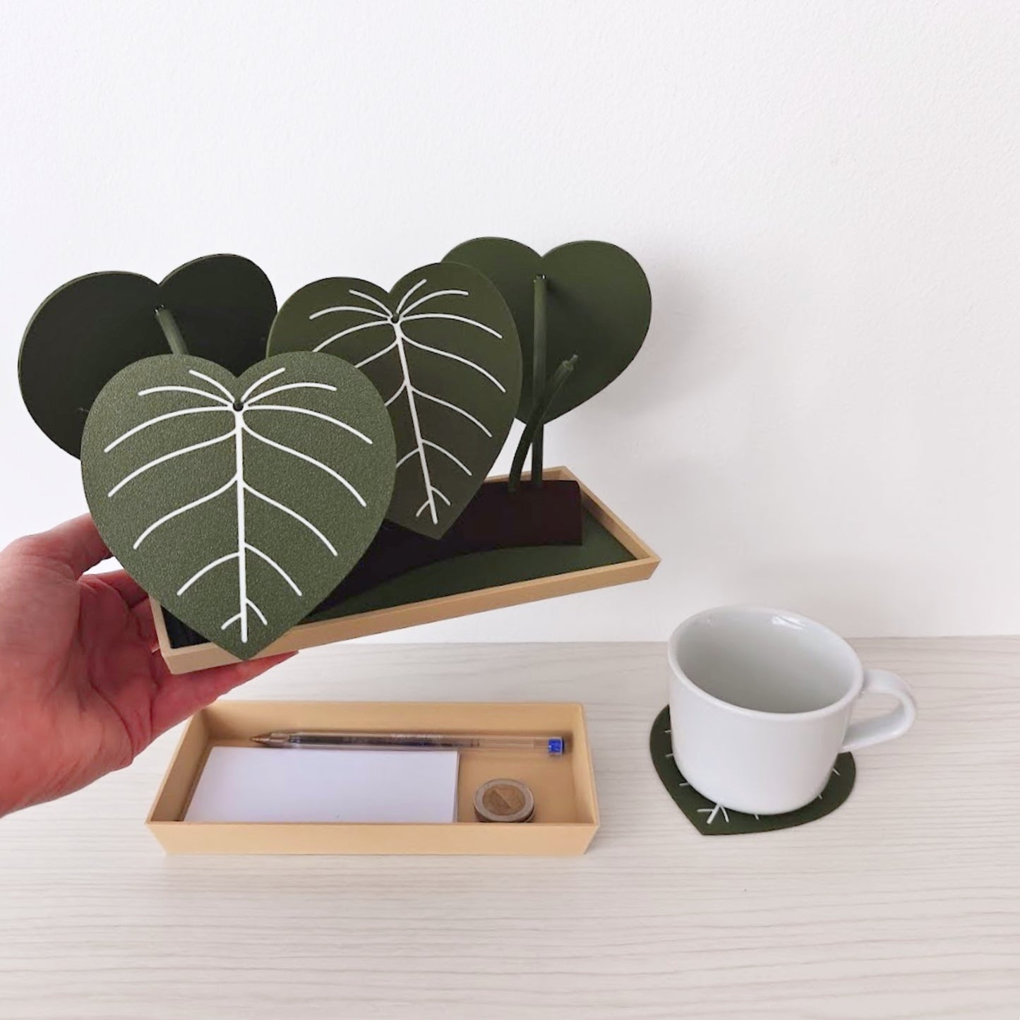 Set podmetača Philodendron s posudicom za pohranu