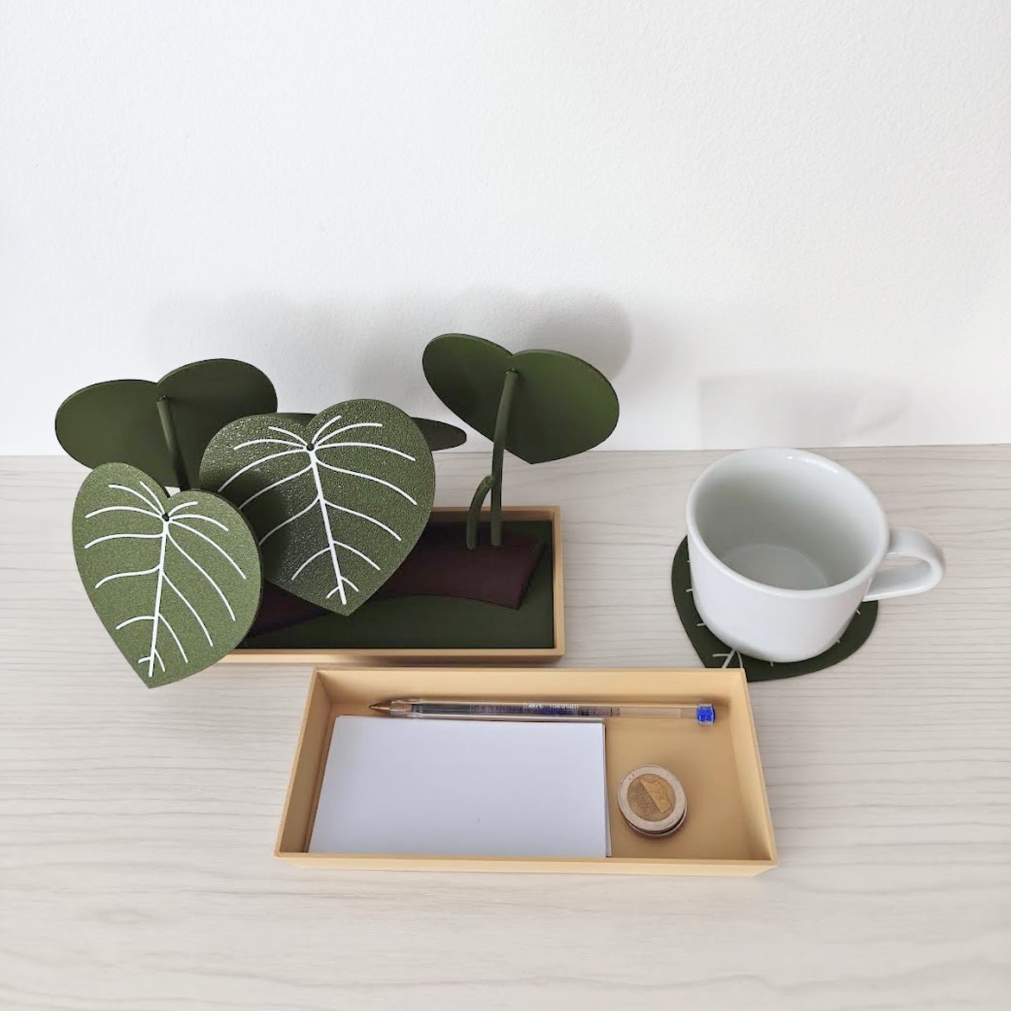 Set podmetača Philodendron s posudicom za pohranu