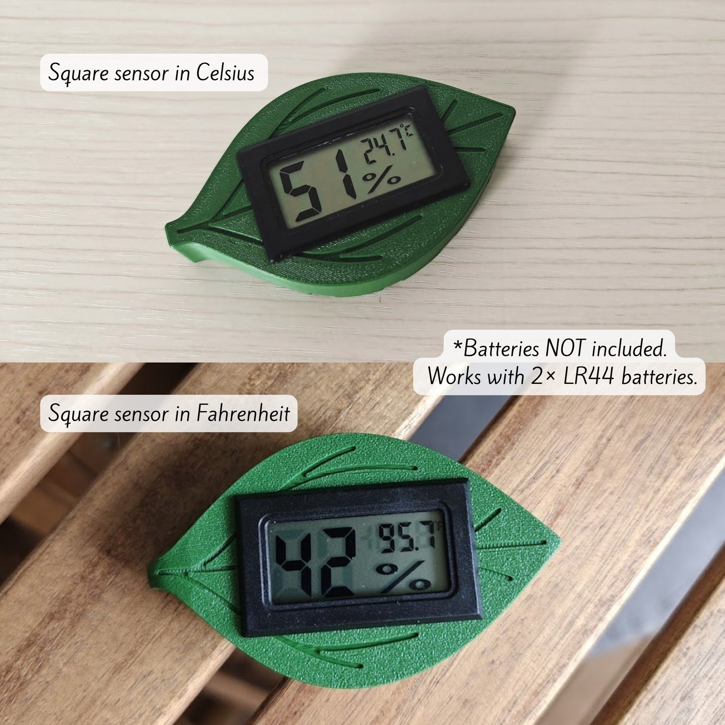 Termometar i higrometar – magnetski nosač u obliku kapljice ili lista