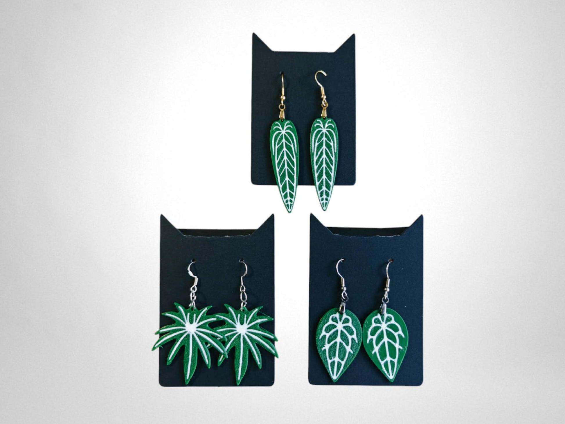 Anthurium Earrings 3d printed Jewelry Gift for Plant Lovers, Leaf Earrings, Plant Gift, Leaf Design, 3d printed Earrings