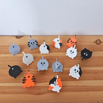 Cat Door Knobs and Drawer Pulls, 3D Printed Cat Face and Cat Butt Handles, Cabinet Hardware for Cat Lovers