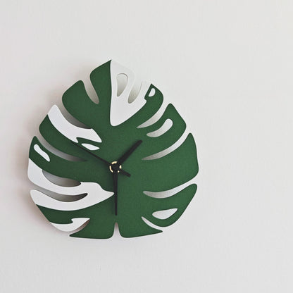 Monstera Wall Clock, Leaf Decorations, Gift for Plant Lovers, 3d printed Home Decor