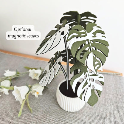 Monstera Coaster Plant, Two-Toned MAGNETIC Leaves with Inner Fenestrations, Coaster Set Gift for Plant Lovers, 3D printed Coasters