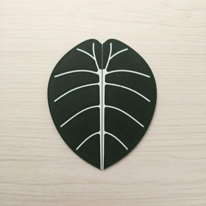 Slip-On Leaf Handles for IKEA MILSBO & RUDSTA Cabinet, No Tools Needed, 3D Printed Variegated Alocasia Melo Plant Decor