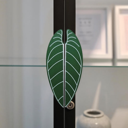 Slip-On Waro Leaf Handles for IKEA MILSBO & RUDSTA Cabinet, No Tools Needed, 3D Printed Anthurium  Warocqueanum Plant Decor