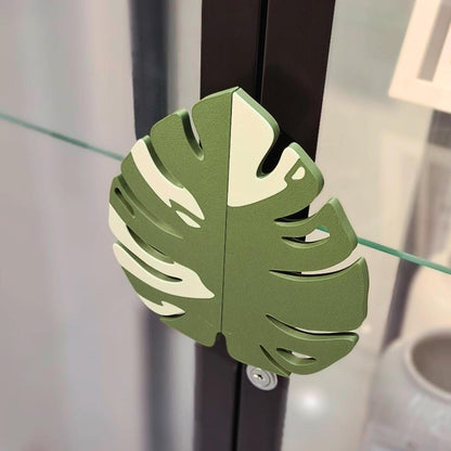 Slip-On Monstera Leaf Handles for IKEA MILSBO Cabinet, No Tools Needed, 3D Printed Variegated Plant Decor