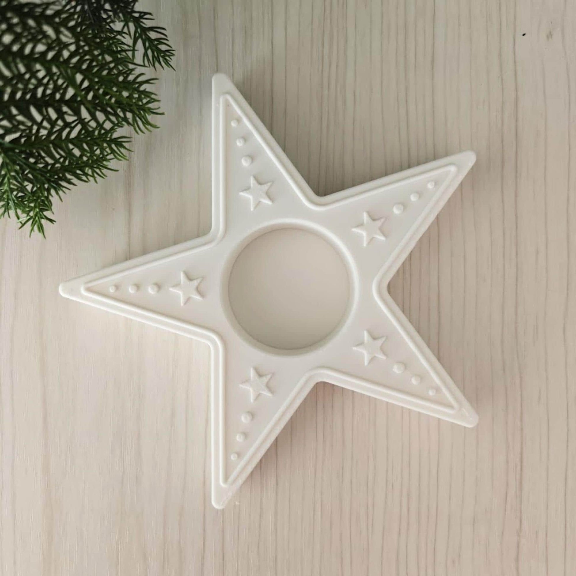 Star Tealight Candle Holder, 3D Printed Christmas & Winter Holiday Decor, Christmas Decoration for LED Tealights