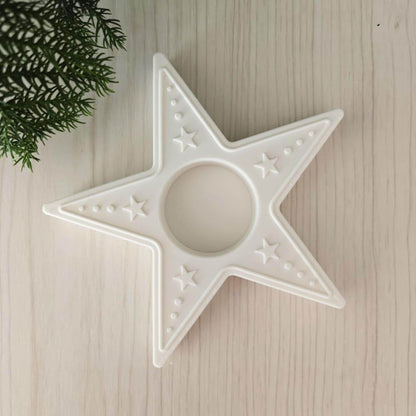 Star Tealight Candle Holder, 3D Printed Christmas & Winter Holiday Decor, Christmas Decoration for LED Tealights