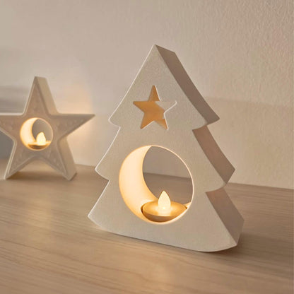 Christmas Tree Tealight Holder, Festive Holiday LED Candle Shade, Winter Wonderland Decor for LED Tealights