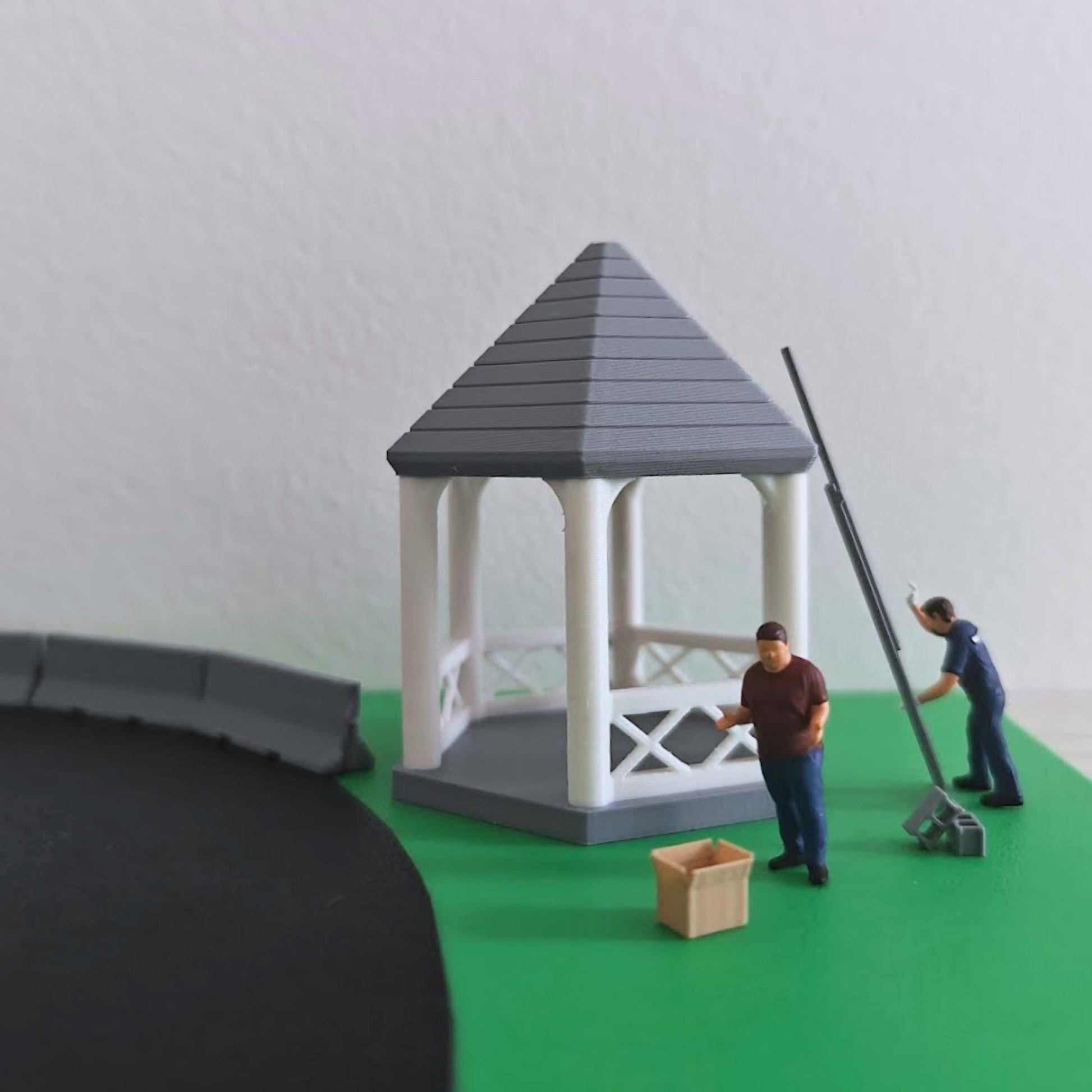 Miniature Gazebo, 1:64 Scale Diorama Accessory, 3D Printed Pergola / Pavilion / Arbor / Canopy / Fairy Garden House