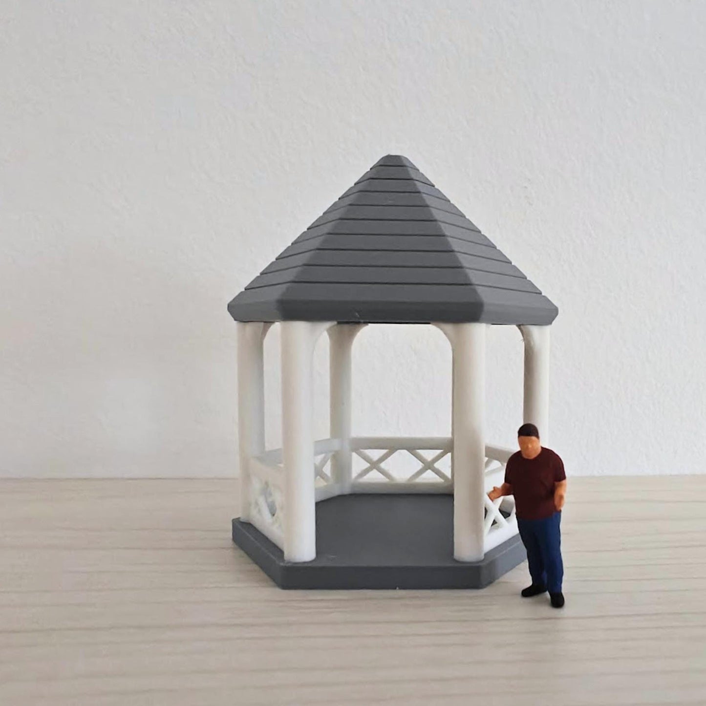 Miniature Gazebo, 1:64 Scale Diorama Accessory, 3D Printed Pergola / Pavilion / Arbor / Canopy / Fairy Garden House