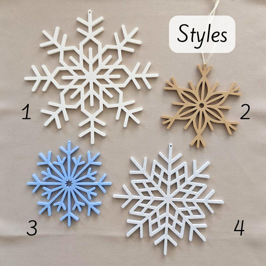 Large Snowflake Hanging Decorations, 3D Printed with Holiday Decor, Christmas Tree Ornaments, Gift Wrapping
