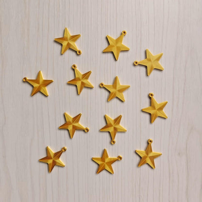 Mini Star Ornaments, Gold Star Charms for Keychains, Gift Wrapping, Christmas Crafts & Festive Decor, 3d print