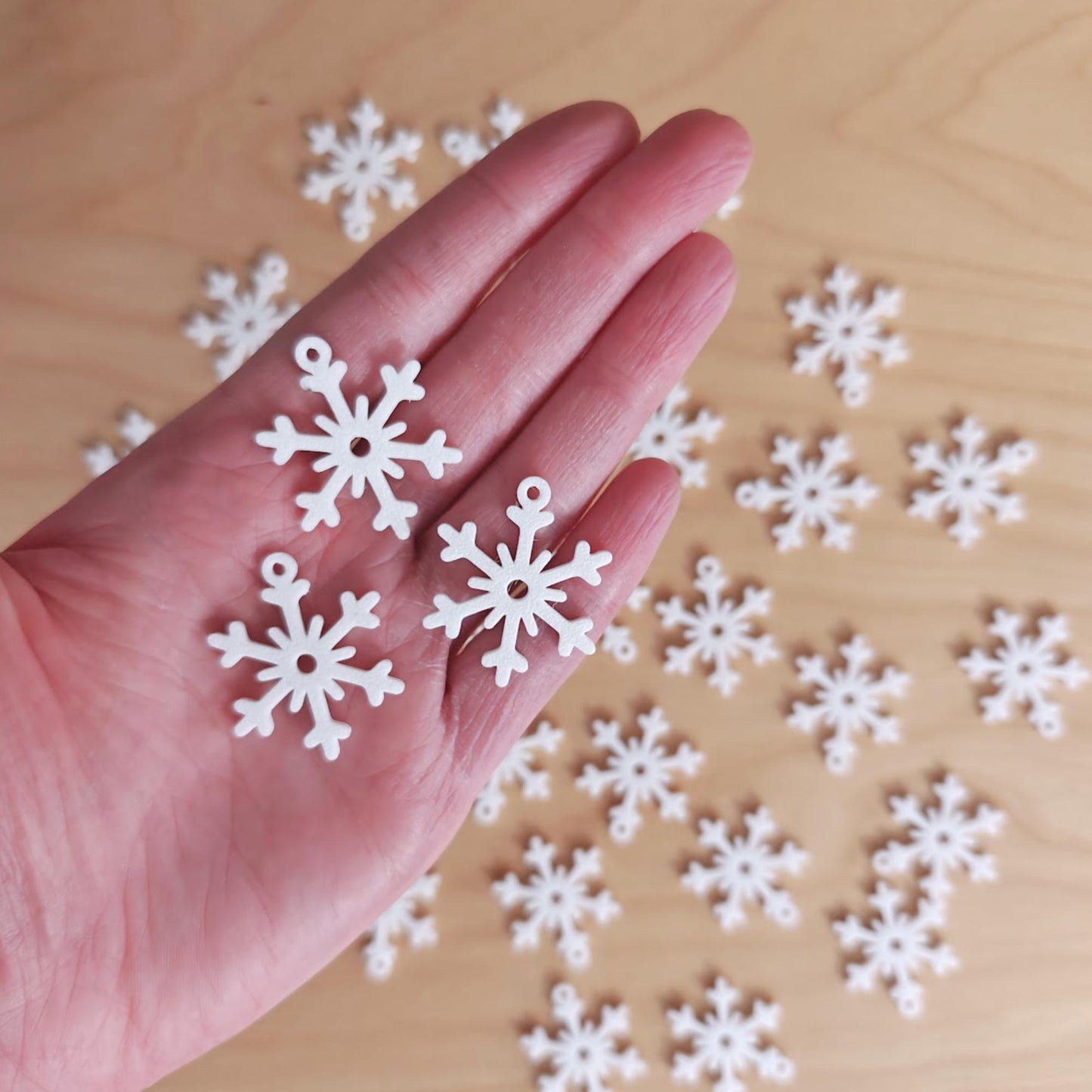 Snowflake Charms, Snow Pendants for Earrings, Keychains, DIY Crafts, Jewelry, Scrapbooks, Cards, Gifr Wrapping, 3d printed