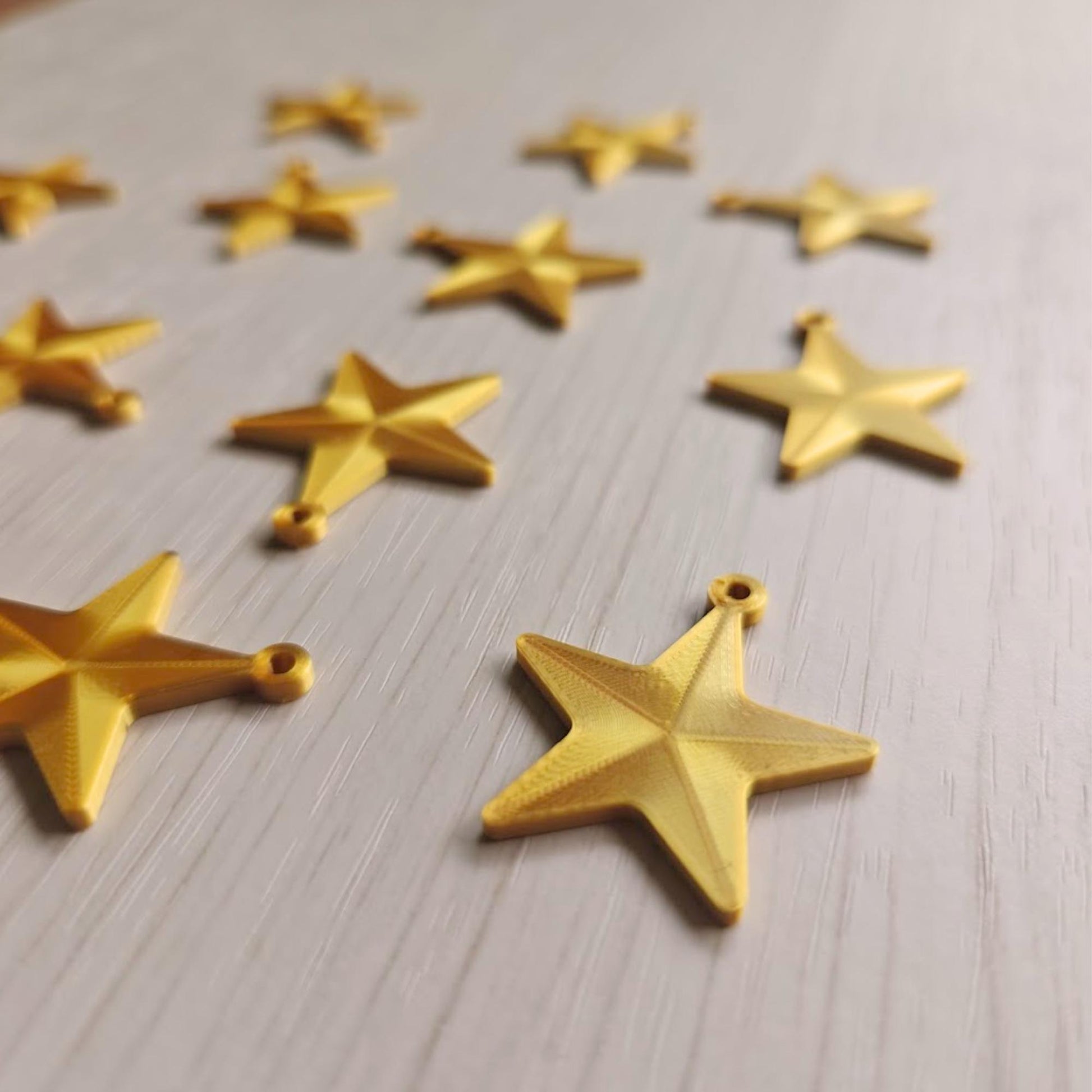 Mini Star Ornaments, Gold Star Charms for Keychains, Gift Wrapping, Christmas Crafts & Festive Decor, 3d print