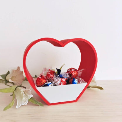 Heart Candy Holder / Planter, Valentine Gift Basket, Romantic Candy Bowl, Mini Heart Planter, Romantic Home Accent, 3D printed