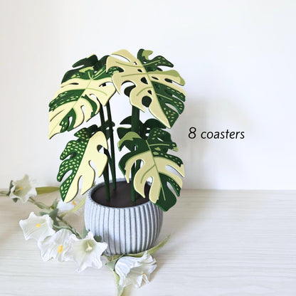 8 Coaster Monstera Thai Constellation, Eight MAGNETIC Leaves, Large Coaster Set, Gift for Plant Lovers, 3D printed Coaster Plant
