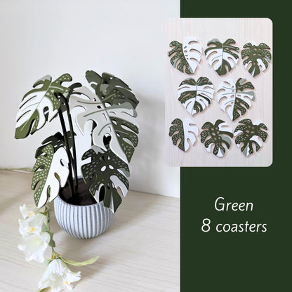 8 Coaster Monstera Thai Constellation, Eight MAGNETIC Leaves, Large Coaster Set, Gift for Plant Lovers, 3D printed Coaster Plant