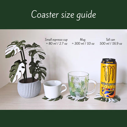 8 Coaster Monstera Thai Constellation, Eight MAGNETIC Leaves, Large Coaster Set, Gift for Plant Lovers, 3D printed Coaster Plant