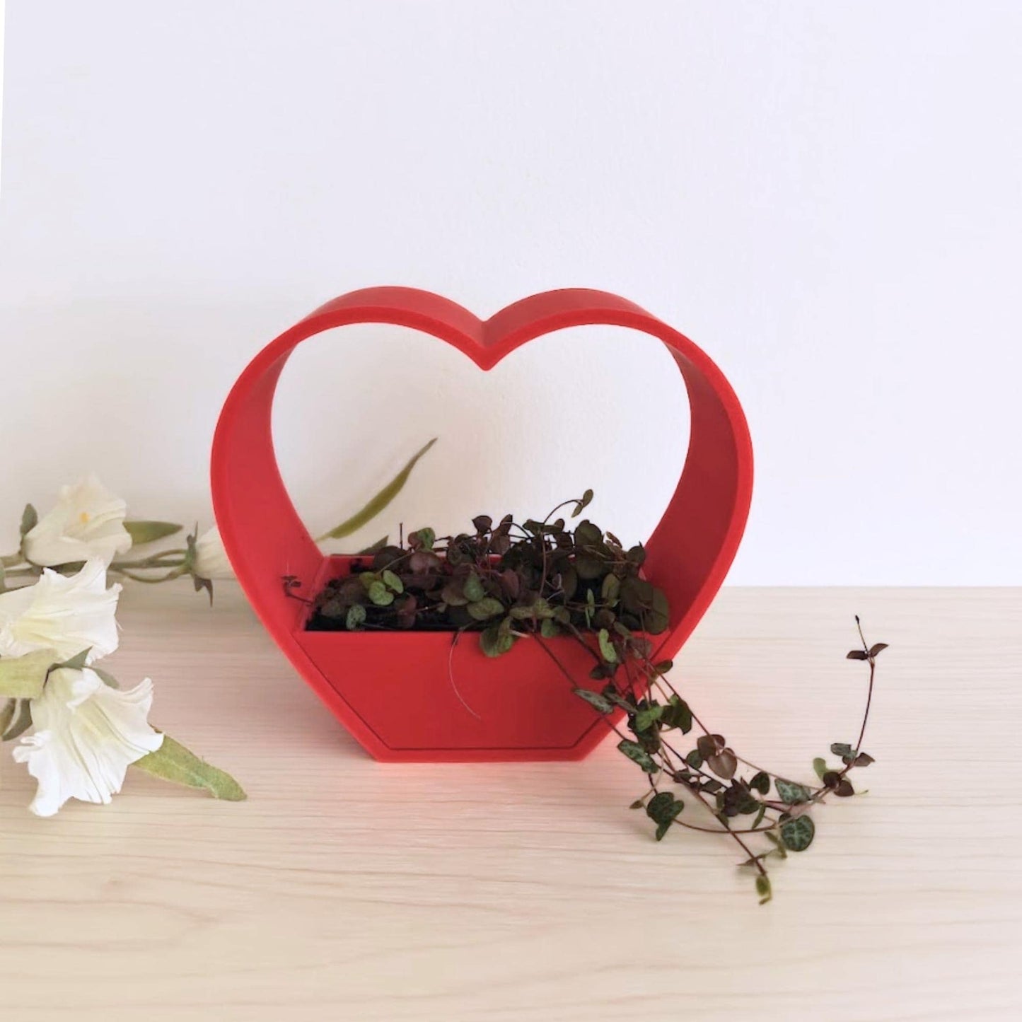Heart Candy Holder / Planter, Valentine Gift Basket, Romantic Candy Bowl, Mini Heart Planter, Romantic Home Accent, 3D printed