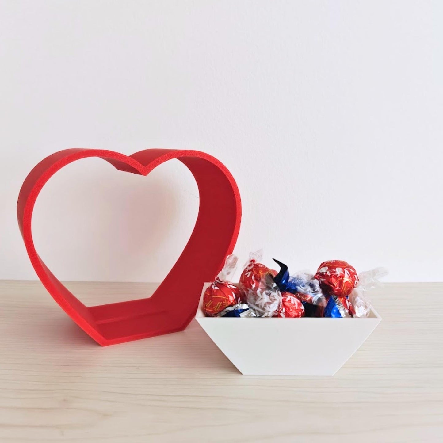 Heart Candy Holder / Planter, Valentine Gift Basket, Romantic Candy Bowl, Mini Heart Planter, Romantic Home Accent, 3D printed