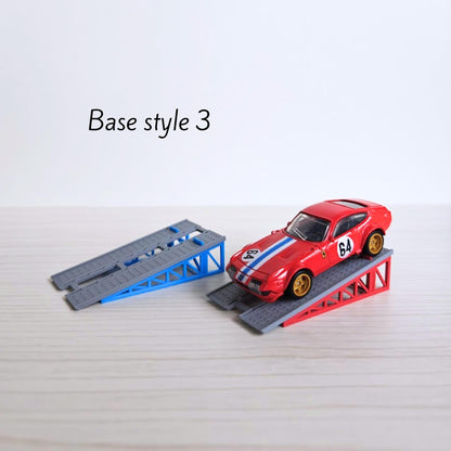 Miniature Single Car Ramp, 1/64 Scale Diecast Display Car Ramp, Mini Garage Diorama, 3D Printed for Hot Wheels Scale