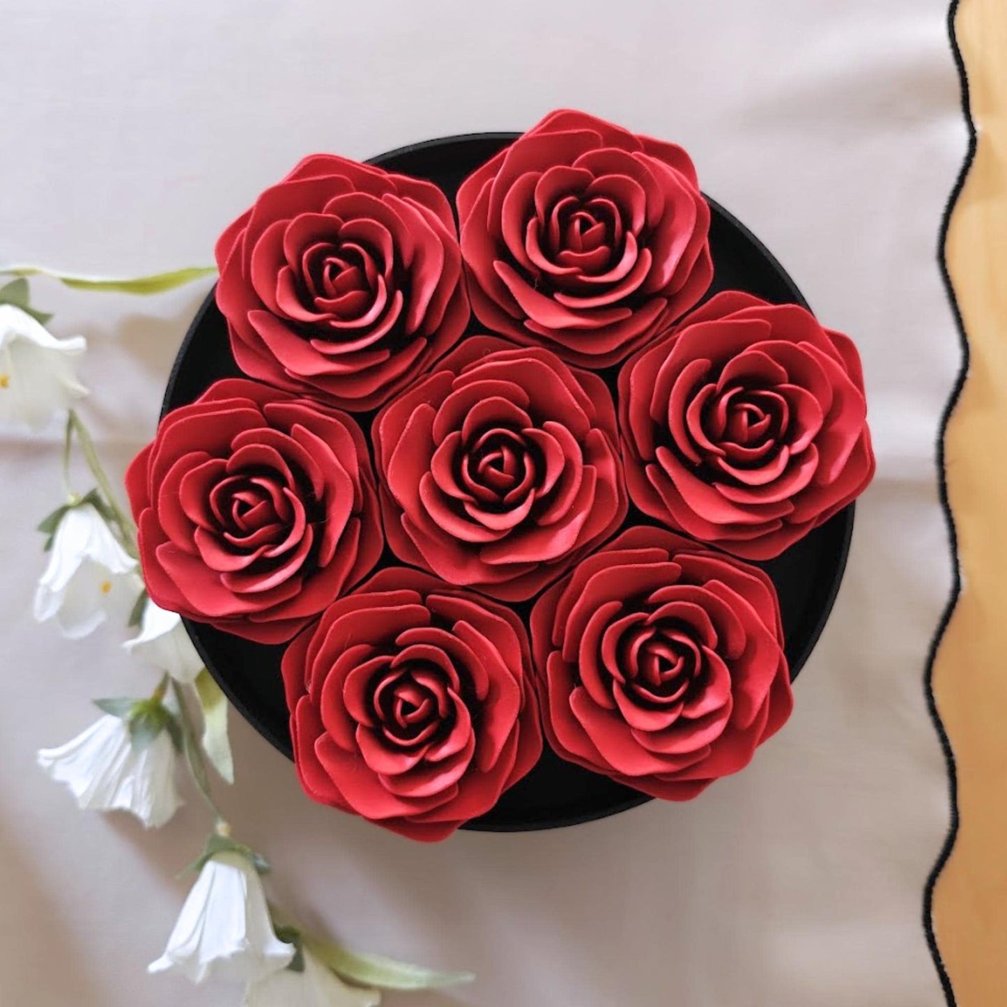 Timeless Rose Box, Forever in Bloom Decorative 3d Printed Gift Box with Hidden Storage, Faux Flowers