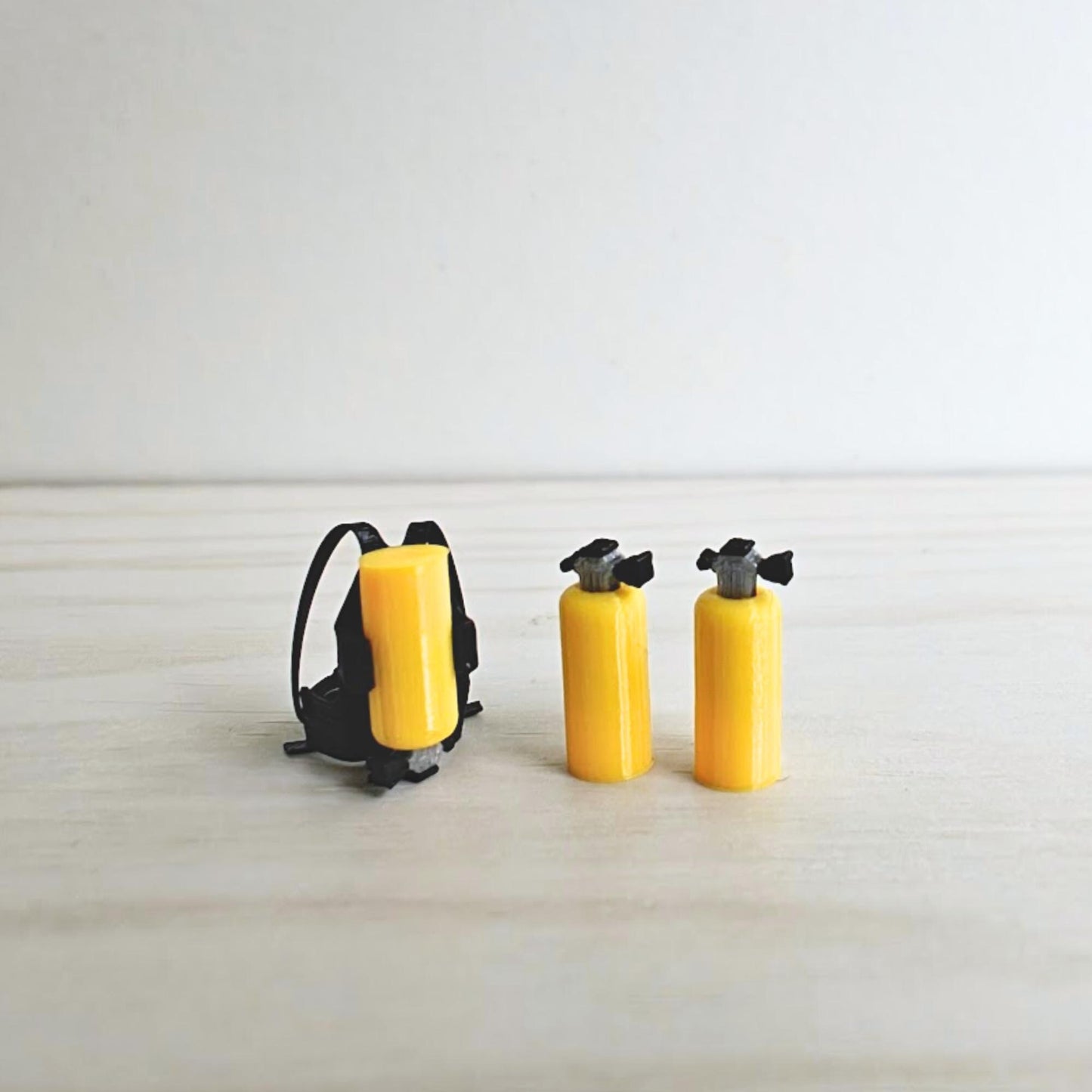 Miniature SCBA Gear 1/64 Scale, Firefighter Air Pack & Bottles, Mini Diorama Accessory, Rescue Model Scenes, 3D print
