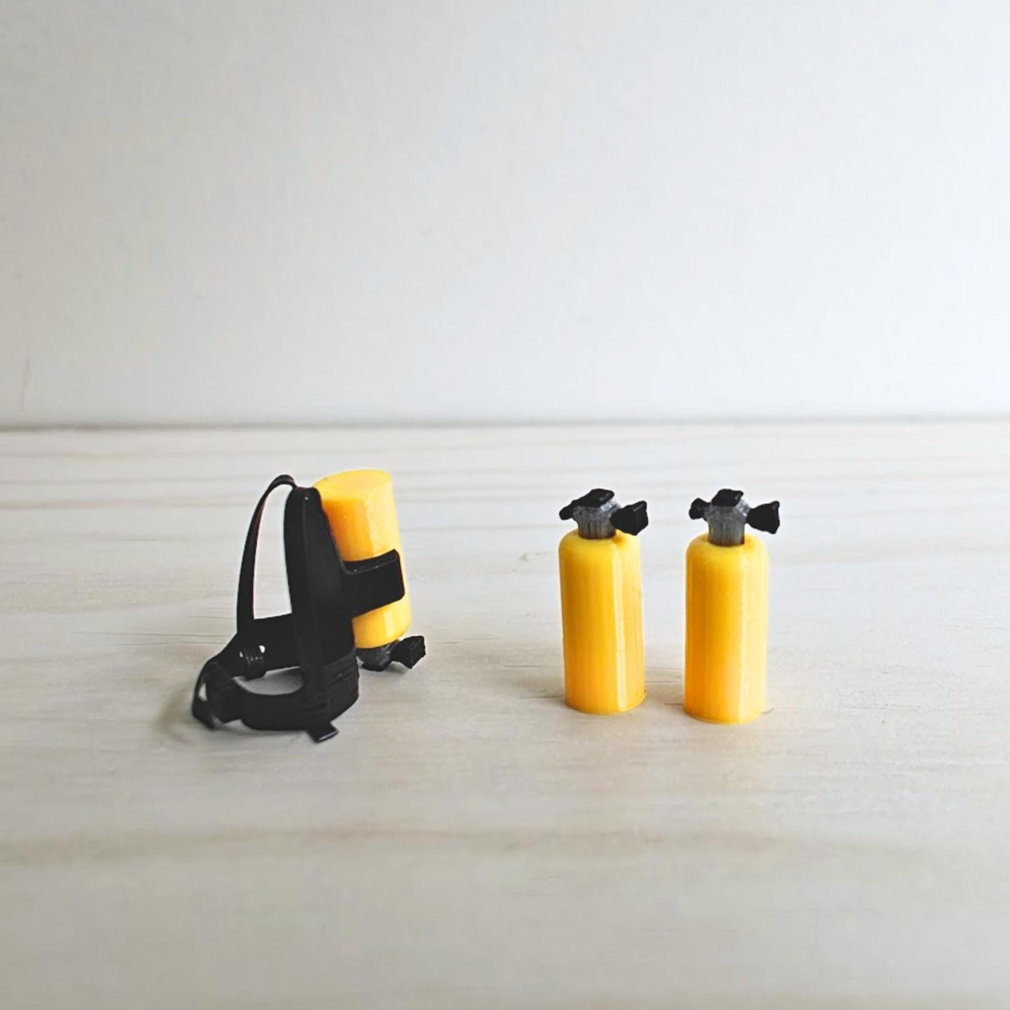 Miniature SCBA Gear 1/64 Scale, Firefighter Air Pack & Bottles, Mini Diorama Accessory, Rescue Model Scenes, 3D print