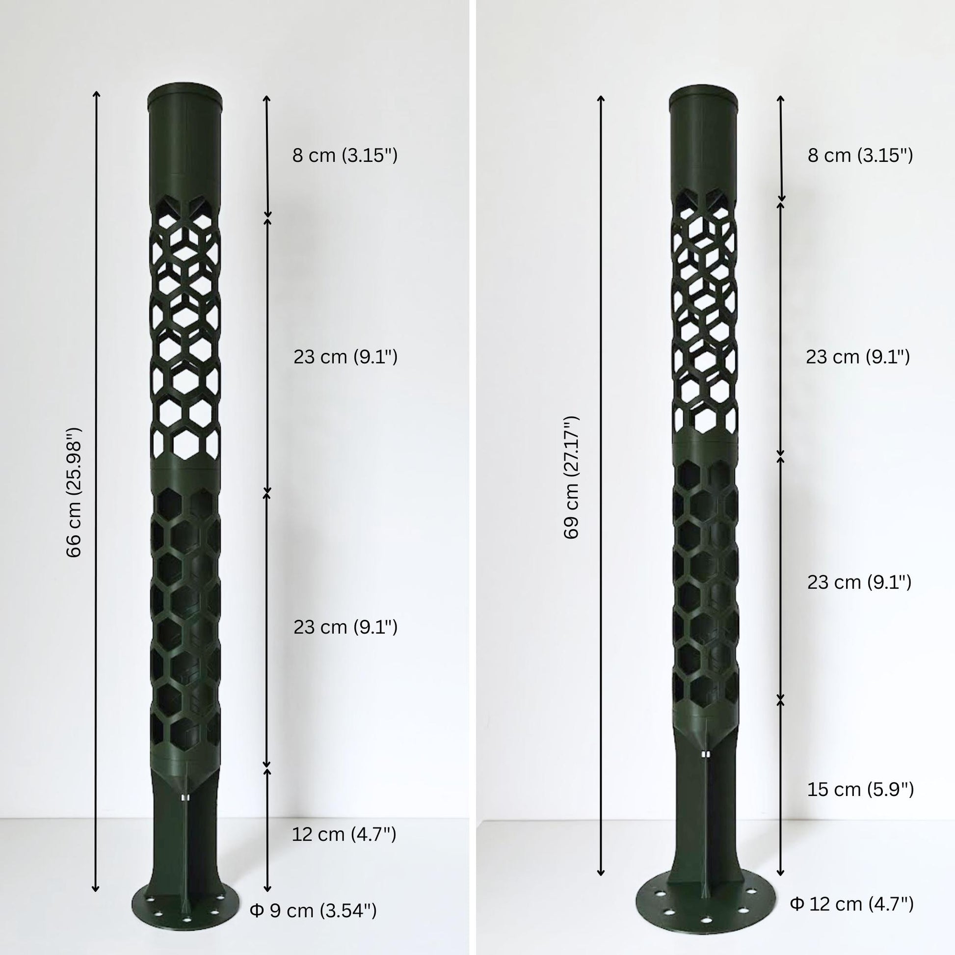 Modular Moss Pole Ø 6 cm (2.36"), Watering Reservoir or Cap, 3D Printed Extendable Plant Support System