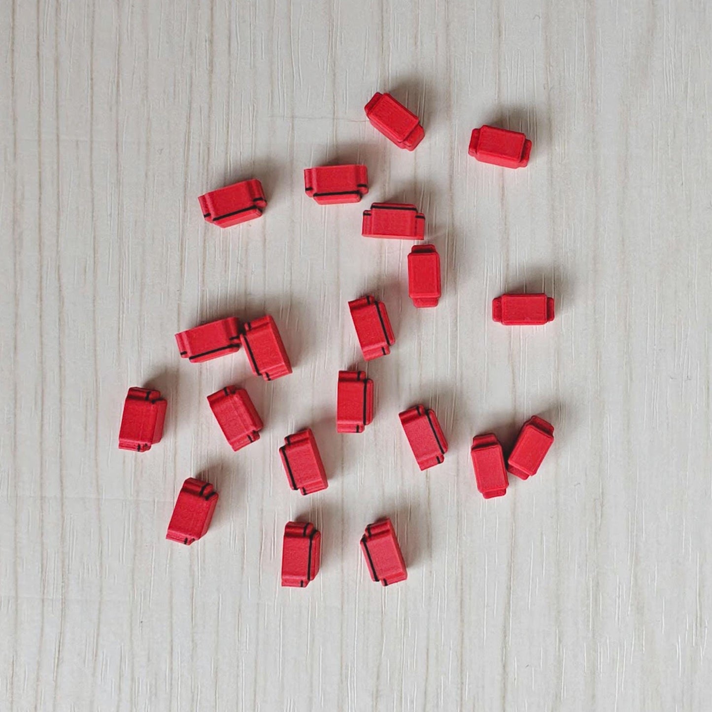 Miniature red medical bags in 1/64 scale for fire truck diorama accessories