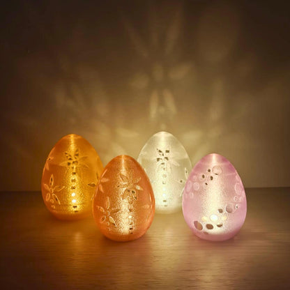 Glowing Easter Egg Decor, Translucent LED Tealight Holder, Spring Table Decoration, Housewarming Gift, 3d print