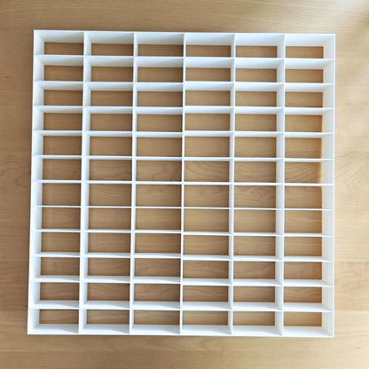 White 72-slot grid inserts for Sannahed frame