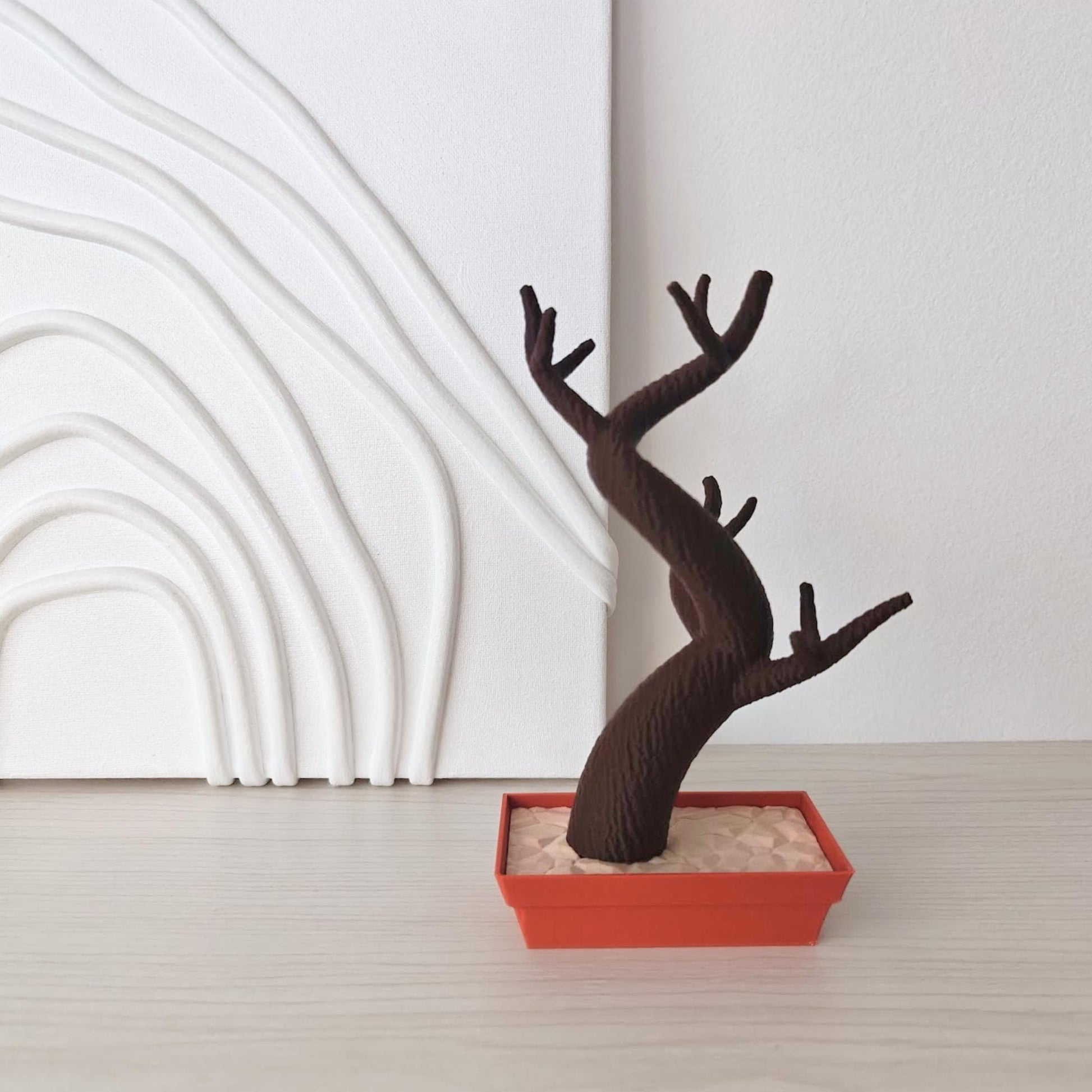 Bonsai air plant holder empty without plants, showing branch structure
